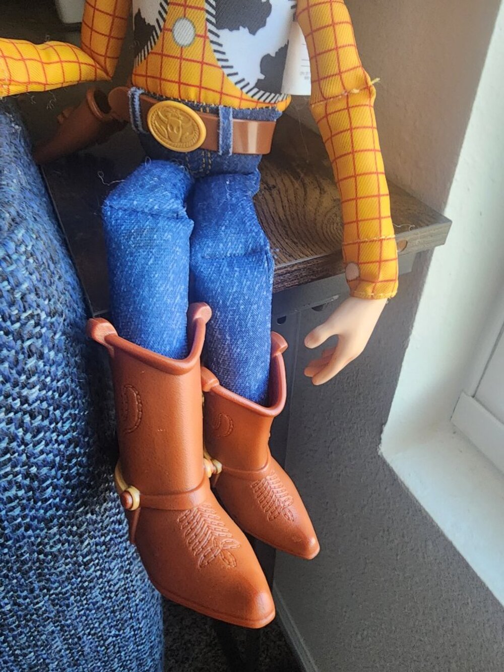 Disney Pixar Toy Story 4 Woody 16" Thinkway Talking Pull String Figure 2019 Hat - Picture 3 of 5